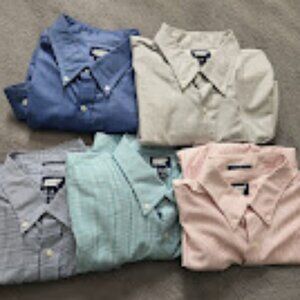 5 Lands End XL Button Down Mens Shirts Long Sleeve